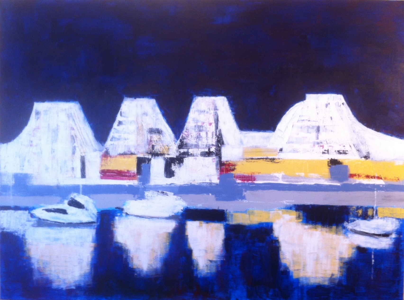 N° 1663 - Port de la Grande Motte - Acrylique sur toile - 97 x 130 cm - 10 novembre 2014
